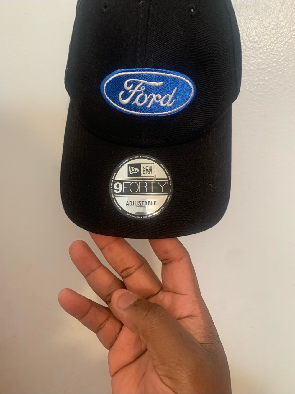 Ford Black Baseball Cap with Blue and White Logo
